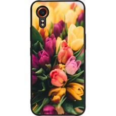 Coque Samsung Galaxy XCover 7 - Silicone rigide noir Bouquet of tulips Spring 2026