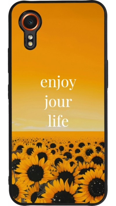 Coque Samsung Galaxy XCover 7 - Silicone rigide noir Summer 2025 Enjoy your life