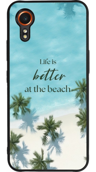 Coque Samsung Galaxy XCover 7 - Silicone rigide noir Summer 2025 Life is better at the beach