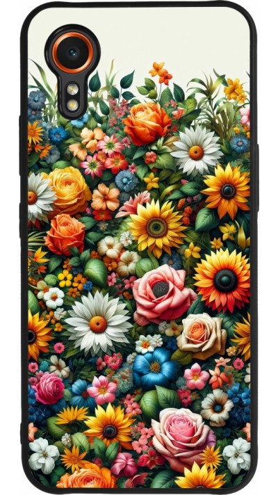 Coque Samsung Galaxy XCover 7 - Silicone rigide noir Summer Floral Pattern