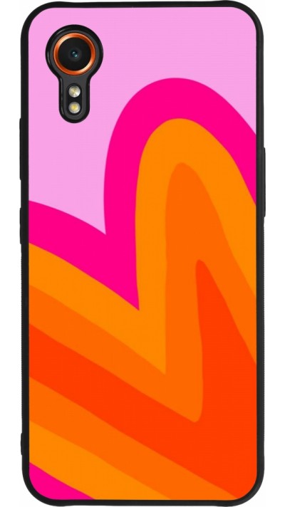 Samsung Galaxy XCover 7 Case Hülle - Silikon schwarz Valentine 2024 heart gradient