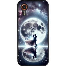 Samsung Galaxy XCover 7 Case Hülle - Silikon schwarz Valentin 2024 Liebe unter dem Mond