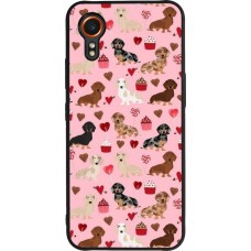 Samsung Galaxy XCover 7 Case Hülle - Silikon schwarz Valentine 2024 puppy love