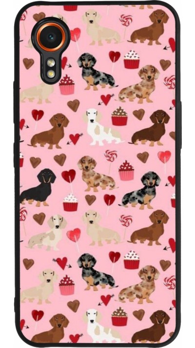 Samsung Galaxy XCover 7 Case Hülle - Silikon schwarz Valentine 2024 puppy love