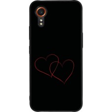 Samsung Galaxy XCover 7 Case Hülle - Silikon schwarz Valentine 2023 attached heart