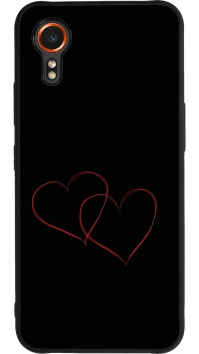 Samsung Galaxy XCover 7 Case Hülle - Silikon schwarz Valentine 2023 attached heart