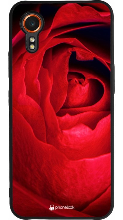 Samsung Galaxy XCover 7 Case Hülle - Silikon schwarz Valentine 2022 Rose