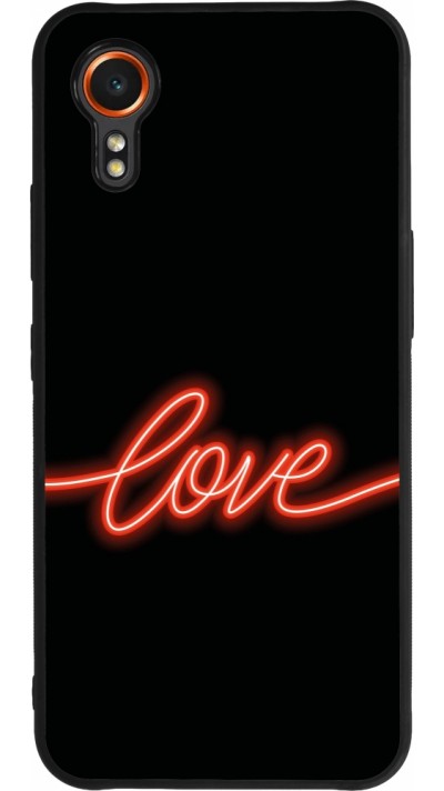 Samsung Galaxy XCover 7 Case Hülle - Silikon schwarz Valentine 2023 neon love