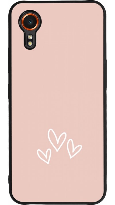 Samsung Galaxy XCover 7 Case Hülle - Silikon schwarz Valentine 2023 three minimalist hearts