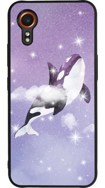Samsung Galaxy XCover 7 Case Hülle - Silikon schwarz Whale in sparking stars