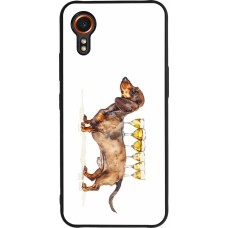 Samsung Galaxy XCover 7 Case Hülle - Silikon schwarz Wine Teckel