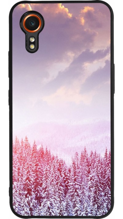 Samsung Galaxy XCover 7 Case Hülle - Silikon schwarz Winter 22 Pink Forest