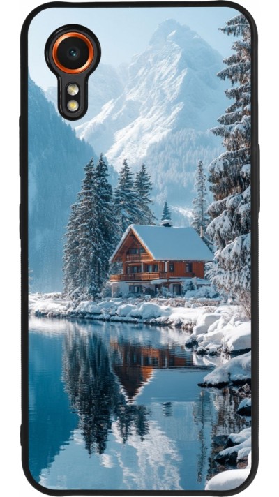 Samsung Galaxy XCover 7 Case Hülle - Silikon schwarz Winter 25 Winter house forest day