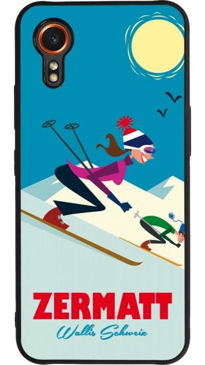Samsung Galaxy XCover 7 Case Hülle - Silikon schwarz Zermatt Ski Downhill
