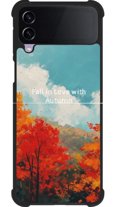 Coque Samsung Galaxy Z Flip3 5G - Silicone rigide noir Autumn 25 Fall in love