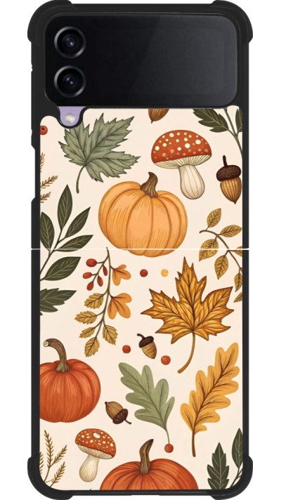 Coque Samsung Galaxy Z Flip3 5G - Silicone rigide noir Autumn 25 Autumn pattern