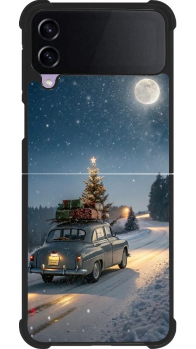 Samsung Galaxy Z Flip3 5G Case Hülle - Silikon schwarz Christmas 25 Car with Tree Xmas