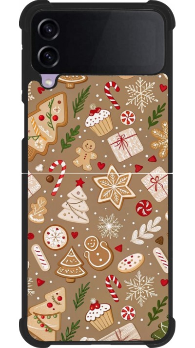 Samsung Galaxy Z Flip3 5G Case Hülle - Silikon schwarz Christmas 25 Pattern Ginger Cookie