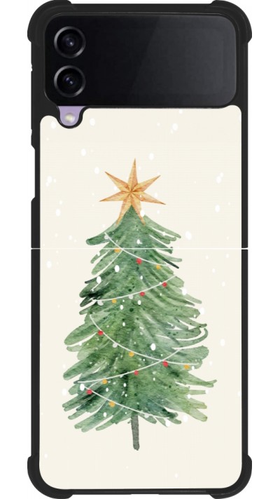 Samsung Galaxy Z Flip3 5G Case Hülle - Silikon schwarz Christmas 25 Sketch Tree