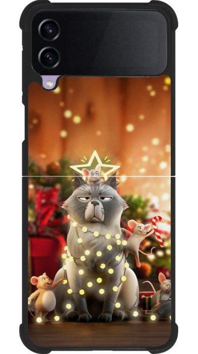 Samsung Galaxy Z Flip3 5G Case Hülle - Silikon schwarz Christmas 25 Xmas Cat