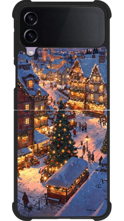 Samsung Galaxy Z Flip3 5G Case Hülle - Silikon schwarz Christmas 25 Xmas Village