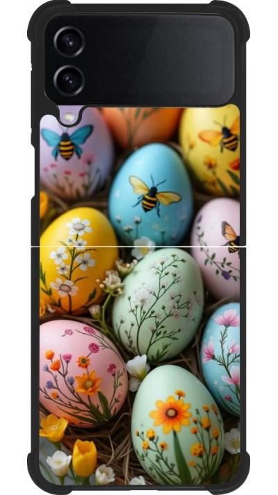 Samsung Galaxy Z Flip3 5G Case Hülle - Silikon schwarz Easter 2026 Eggs with bees