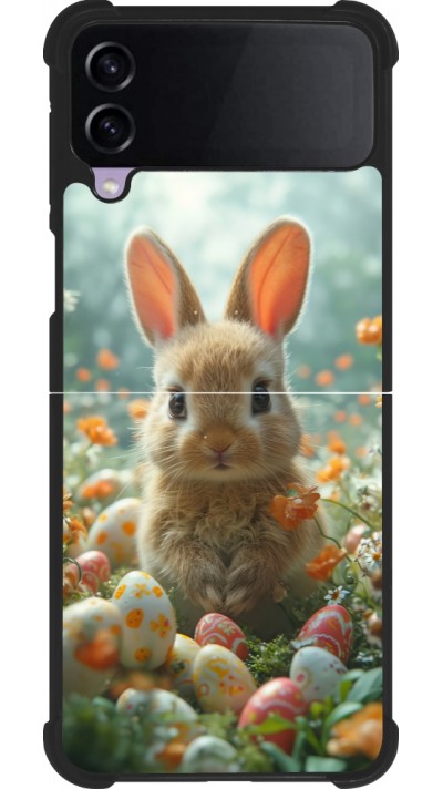 Samsung Galaxy Z Flip3 5G Case Hülle - Silikon schwarz Easter 2026 Rabbit in the garden