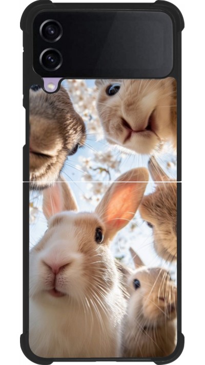 Samsung Galaxy Z Flip3 5G Case Hülle - Silikon schwarz Easter 2026 Rabbits