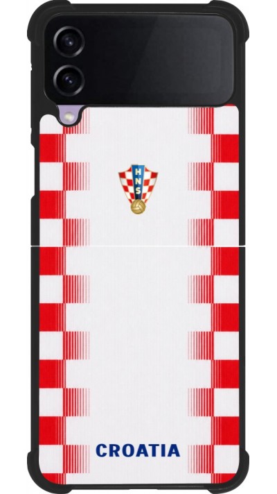 Samsung Galaxy Z Flip3 5G Case Hülle - Silikon schwarz Kroatien 2026 personalisierbares Fussballtrikot