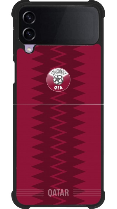 Samsung Galaxy Z Flip3 5G Case Hülle - Silikon schwarz Qatar 2026 personalisierbares Fussballtrikot