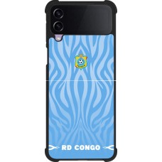 Samsung Galaxy Z Flip3 5G Case Hülle - Silikon schwarz Demokratische Republik Kongo 2026 personalisierbares Fussballtrikot
