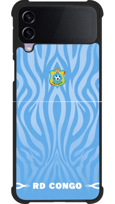 Samsung Galaxy Z Flip3 5G Case Hülle - Silikon schwarz Demokratische Republik Kongo 2026 personalisierbares Fussballtrikot