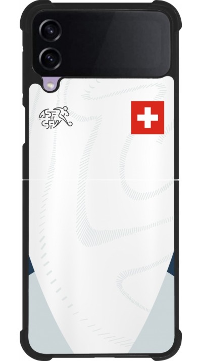 Samsung Galaxy Z Flip3 5G Case Hülle - Silikon schwarz Schweiz Away personalisierbares Fussballtrikot