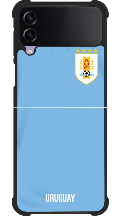 Samsung Galaxy Z Flip3 5G Case Hülle - Silikon schwarz Uruguay 2022 personalisierbares Fussballtrikot