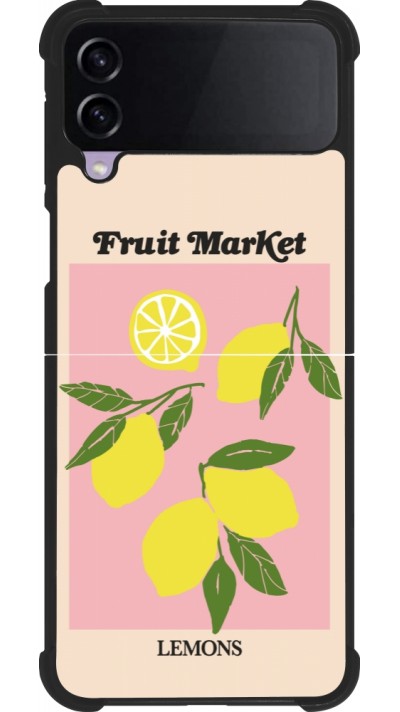 Samsung Galaxy Z Flip3 5G Case Hülle - Silikon schwarz Fruit market lemons 2026