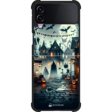 Samsung Galaxy Z Flip3 5G Case Hülle - Silikon schwarz Halloween Spukstadt