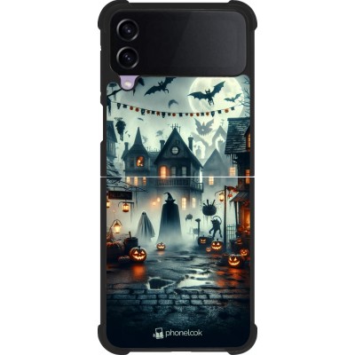 Samsung Galaxy Z Flip3 5G Case Hülle - Silikon schwarz Halloween Spukstadt