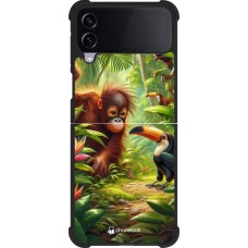 Samsung Galaxy Z Flip3 5G Case Hülle - Silikon schwarz Tropischer Dschungel Tayrona
