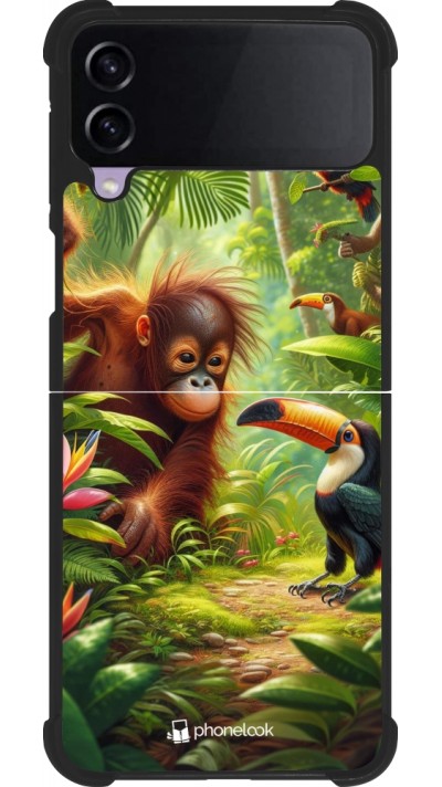 Samsung Galaxy Z Flip3 5G Case Hülle - Silikon schwarz Tropischer Dschungel Tayrona