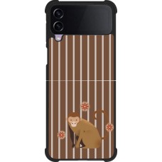 Samsung Galaxy Z Flip3 5G Case Hülle - Silikon schwarz Monkey with stripes