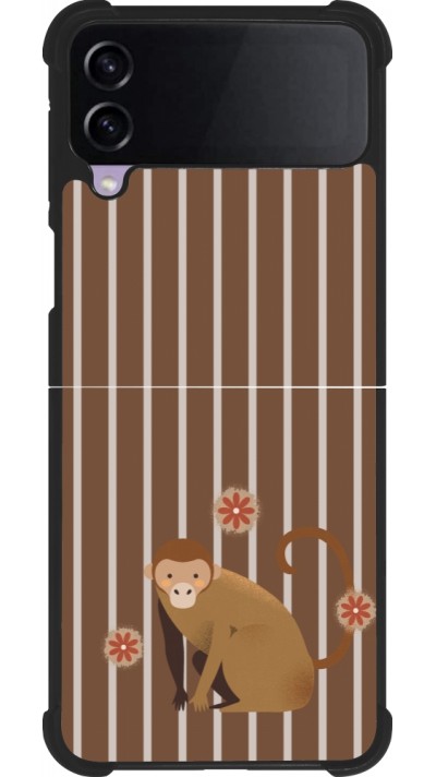 Samsung Galaxy Z Flip3 5G Case Hülle - Silikon schwarz Monkey with stripes