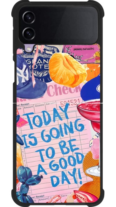 Samsung Galaxy Z Flip3 5G Case Hülle - Silikon schwarz Preppy Today is Going to be a good day