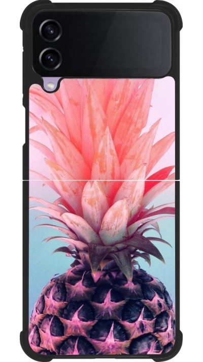 Samsung Galaxy Z Flip3 5G Case Hülle - Silikon schwarz Purple Pink Pineapple