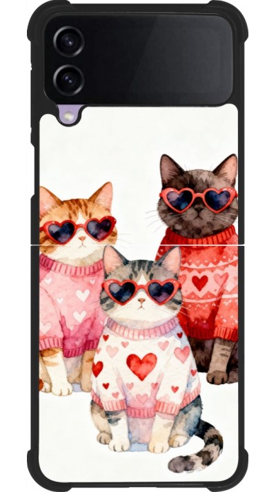 Samsung Galaxy Z Flip3 5G Case Hülle - Silikon schwarz Saint Valentines Day 26 Cat Love