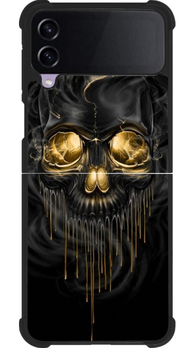 Samsung Galaxy Z Flip3 5G Case Hülle - Silikon schwarz Skull 02