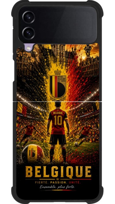 Samsung Galaxy Z Flip3 5G Case Hülle - Silikon schwarz Fussball Belgien splash 2026