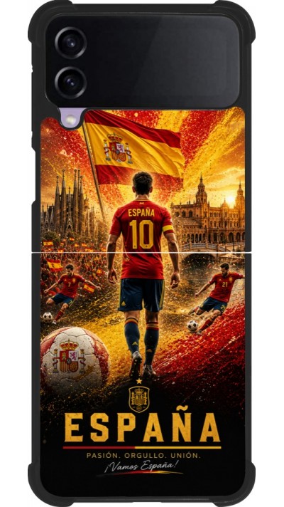 Samsung Galaxy Z Flip3 5G Case Hülle - Silikon schwarz Fussball Espanien splash 2026