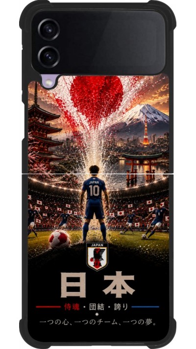 Samsung Galaxy Z Flip3 5G Case Hülle - Silikon schwarz Fussball Japan splash 2026