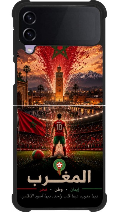 Samsung Galaxy Z Flip3 5G Case Hülle - Silikon schwarz Fussball Marokko splash 2026