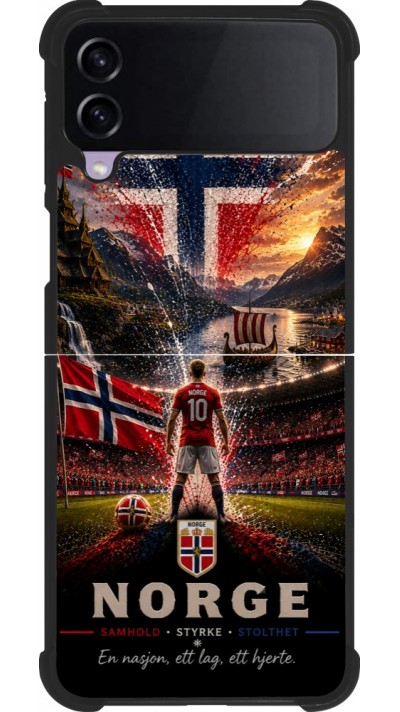 Samsung Galaxy Z Flip3 5G Case Hülle - Silikon schwarz Fussball Norwegen splash 2026
